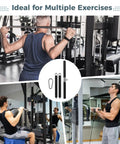 Detachable Lat Pulldown Bar With 360 Degree Rotating Swivel, Non Slip EVA Wrapped Handles, Double Hook T Bar in gym use