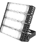 Stadium Flood Light 200W IP67 Water-Resistant 180° Adjustable Bracket with durable aluminum build and three LED panels.
