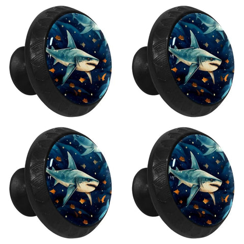 4 Piece Cabinet Knobs And Drawer Pulls Set Round Furniture Handles For Kids with shark design for dressers