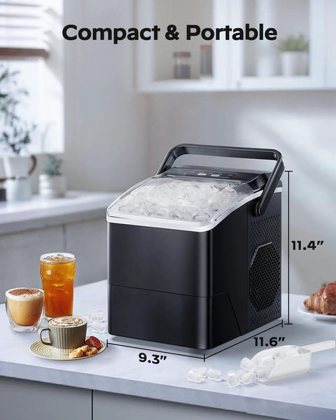 Countertop Ice Maker That Keeps It Cool With 9 Bullet Ice Cubes In 6 Minutes Up To 26 Lbs Per Day Two Ice Sizes Self Cleaning