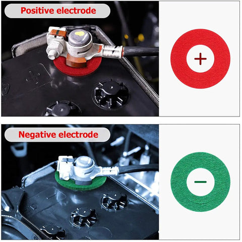 Hella Tough Positive Battery Terminal Connectors featuring heavy duty fiber gasket seals on positive and negative electrodes.