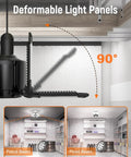 LED Garage Light 2 Pack Super Bright 20000 Lumens Ceiling Lighting With 6 Plus 1 Deformable Panels E26 Screw In Socket For Workshop