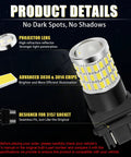 Premium 3157 Led Light Bulbs White Super Bright Tail Brake Reverse And Turn Signal Pair with projector lens and advanced chips.