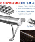 Durable Bar Foot Rail Kit With 13 Ft 2 In OD Tubing Brackets End Caps And Internal Connector Complete DIY Installation hardware