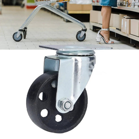 Tough As Nails 3.5 Inch Swivel Caster Wheel With Dual Bearings And Heavy Duty Cast Iron Frame for strong utility carts in action.