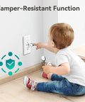 Haul This Smooth Usb Wall Outlet With Two Type C And One Type A Ports For Reliable Six Amp Fast Charging to child interacting safely.