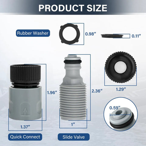 Outboard Quick Connect Flush Kit For Mercury, Mariner, Yamaha And Suzuki Engines With Built In Check Valve And Hose Adapter For Easy One Step Flushing Compatible With Standard Five Eighth Inch ID Garden Hoses With Slide Valve And O Ring Seal