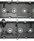 Top view of two valve covers from Valve Cover Kit With Gaskets, Bolts, Oil Filler Cap And PCV Valve For 2004 To 2017 Nissan NV2500 NV3500 Armada Titan Pathfinder And 2004 To 2010 Infiniti QX56 5.6L Replacement 13264ZE01A 13264ZE00A.