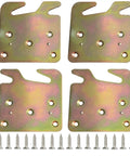 Rock Solid 4 Piece Heavy Duty Wood Bed Rail Hook Plates Universal 5 Hole Design Bed Frame Connectors set with screws.