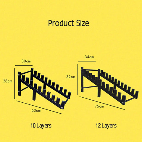 Product size illustration of Slick Floor Standing Tile Display Rack, Sturdy 10 To 12 Layer Wood Sample Organizer for Flooring.