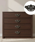 Durable Zinc Alloy Dark Antique Bronze 3 Inch C-C Vintage Drawer Pulls Set Of 4 installed on wooden dresser