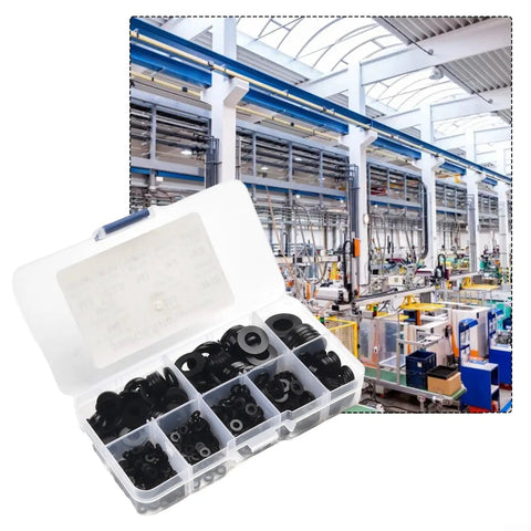 Nylon Flat Washer Set 500-Piece Assortment M2 To M10 Black Durable Nylon Washers For Auto, Home And Workshop DIY Projects With An Organized Storage Box For Easy Sorting And Quick Access, open organizer