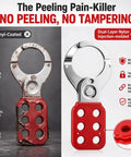 Comparison of vinyl-coated and dual-layer nylon Bulk 25 Pack 1.5 Inch Steel Safety Lockout Hasps With Chrome Steel And Dual Layer Nylon Handle