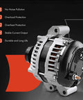 Alternator For Chrysler 300, Dodge Challenger, Charger, Durango, Grand Cherokee And Ram 1500 3.6L V6 12V 180A CW 6 Groove Clutch Pulley Replacement 4801778AF Fitment 2011 To 2021 side view