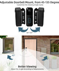 Anti Theft Doorbell Mount 2Nd Gen Adjustable 45 To 135 Degrees No Drilling Camera Mount Bracket installed on door