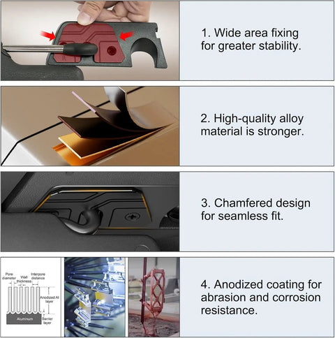 Sun Visor Repair Kit For Wrangler JK JL Gladiator 2018-2023, 2 Pack Aluminum Visor Clips with stability, alloy material, chamfered design, anodized coating