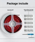 Two Pin 8mm LED Strip Connector With 32.8Ft Wire, Screw Terminal Quick Connectors For 5V 12V 24V COB Tape Light, 15 Pack