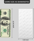 Size comparison of Bill Acceptor Cleaning Cards For Currency Counters And Money Counting Machines 15 Pack with a banknote.