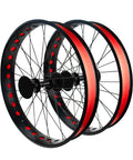 Two wheels with red Rim Strip Rim Tape 26 Inch Fat Tire Liner PVC Inner Tube Cushion Protector Anti Puncture For Bikes