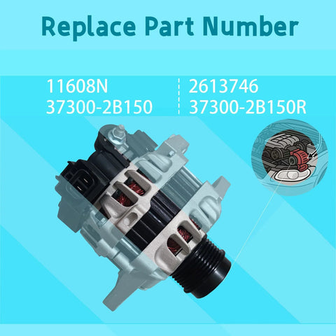 Durable 90 Amp 12 Volt 6 Groove Alternator Replacement For Kia Soul 2012 2013 1 6L With Clockwise Rotation Direct Fit Replaces