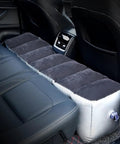 Dope Gap Filling Car Mattress For Tesla Cybertruck And Roadster Backseat Travel Bed with soft gray fabric, designed for comfort during travel.