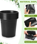 30 Pack Two Gallon Plant Nursery Pots Thickened Soft Plastic Seedling Starter Pots With Drainage Holes For Indoor Outdoor Gardening