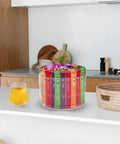 4 Compartment Drink Packet Organizer With 360 Degree Turntable Rotating Lazy Susan on kitchen counter