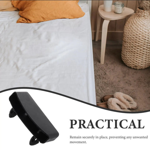 Awesome 20 Pack Plastic Bed Slat Holders For Twin Full Queen Sizes Snug Secure Fit Easy Install Replacement End Caps Brackets No More Wobble Just Pure Chill And Solid Sleep Support You Get Right Now. Black plastic bed slat holder shown beside bed
