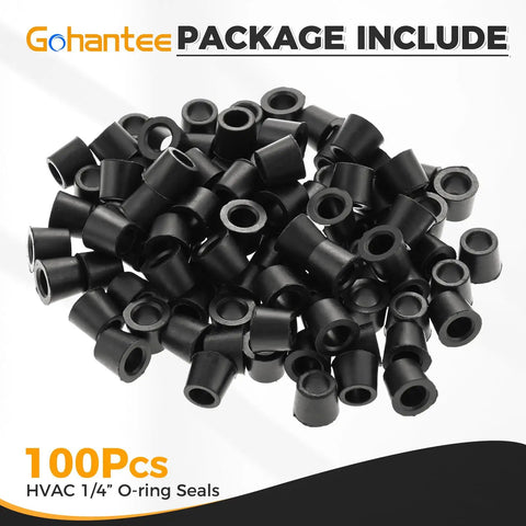100 black rubber gaskets from One Quarter Inch Quick Coupler Gasket Kit For HVAC And AC Refrigeration Hose Seals With Rugged Rubber