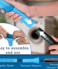 Ultimate Dryer Vent Cleaning Kit with Flexible Brush and Universal Vacuum Attachment shown with easy assembly