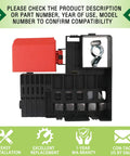 Heavy Duty Battery Distribution Fuse Block Direct Bolt On Replacement For 2014 2020 Chevy Suburban Silverado Tahoe Gmc Yukon Sierra Escalade view showing wiring terminals and red cover.