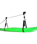 Overhead Kayak Hoist With Pulley System For Garage Storage, 125 Lb Capacity, Lifts Kayaks, Canoes, And Bikes Safely