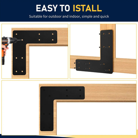 Built Tough 10x10 L Post Bracket 4 Pack For Wood 4x4 And 6x6 Lumber Black Powder Coated L Shape Post To Beam Connectors Flat Mending Plates Beam And Pergola Brackets Durable Steel