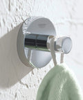Essentials Master Bathroom 5 Piece Set in Starlight Chrome with robe hook, durable scratch resistant finish, modern upgrade
