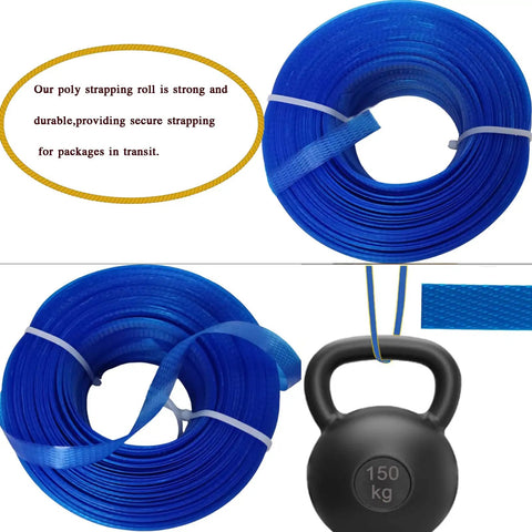 Tough As Nails Manual Banding Strapping Kit includes 330 foot blue polypropylene tape roll for secure box sealing.