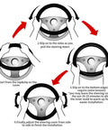 Instructions for installing Cherry Themed Aluminum License Plate Frame With Anti Slip Breathable Steering Wheel Cover