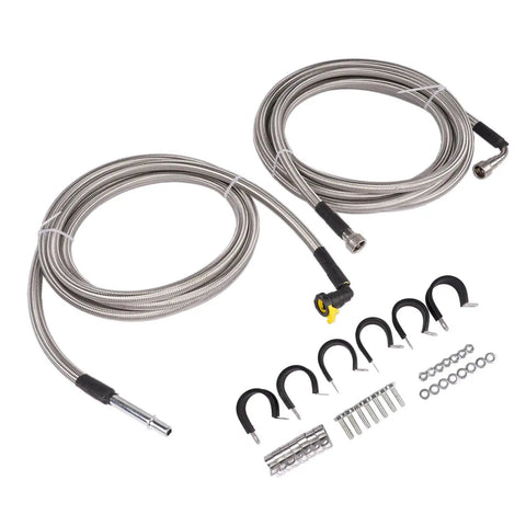 Built Tough Stainless Fuel Line Kit Replacement For Chevy Monte Carlo And Impala 2006-2011 With Silver Finish And Rock-Solid Durability To Fix Those Bad Gas Leaks Fast, stainless steel fuel lines with clamps