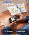 Portable Handheld Digital Microscope With Adjustable Focus And Two Point Four Inch IPS Screen For Close Up Inspections Of Coins Stamps Gems Jewelry Fabrics Rocks Circuit Boards Watch Parts And Plant Details, handheld viewing coins