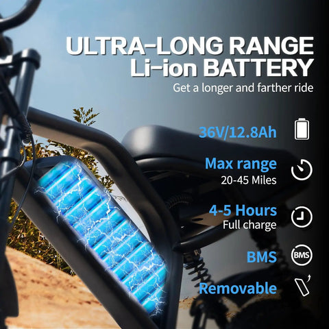 Compact 16 Inch Fat Tire Electric Bike For Teens And Adults With 500W Motor 36V 12.8Ah Removable Battery detail