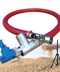All In One High Capacity Animal Feed Conveyor And Grain Auger for farms showing grain transfer with red hose and bracket