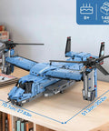 V22 Osprey Military Helicopter Building Blocks Set With 1486 Pieces For Adults And Kids Ages 8 10 12 14 displayed on desk