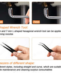 L-shaped hexagonal wrench tools and different shaped tweezers from 50 Piece 3D Printer Nozzle Cleaning Kit With MK8 Nozzles And Cleaning Needles