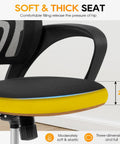 Ergonomic Office Chair With Breathable Mesh Back And Lumbar Support, padded seat detail, adjustable height control