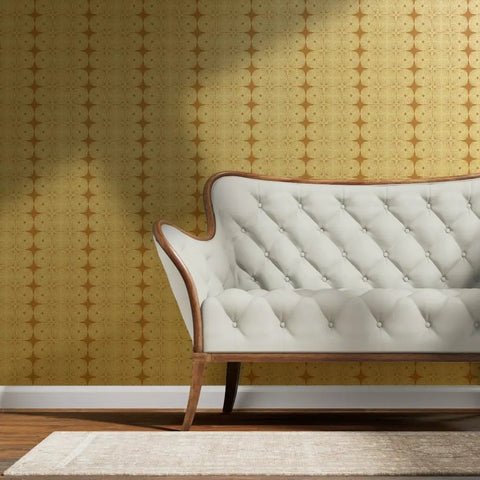 Premium Modern Brown Geometric Gold Metallic Wallpaper With A Hella Chic Fibrous Texture And Fire Resistant Eco Finish For Top Tier Indoor Home Decor Refresh in a stylish setting.
