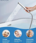Handheld shower from Wall Mount Tub Faucet With Waterfall Spout And Handheld Shower, Single Handle Tub Filler Shower Faucet Set