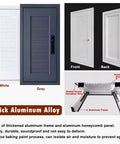 Top Shelf Aluminum HVAC Duct Access Door Lockable Wall Inspection Panel For Attic Hatch And Plumbing Wiring Covers Built Tough With Alloy Frame Weather Resistant Gray 38 By 46 Inch, showing gray and white panels.