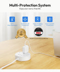 Flat Plug Power Strip With USB Ports And Wall Mount For Dorm And Office Use, Compact Nightstand Charging Station on desk