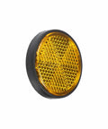 Orange Plastic Reflective Mounts For Motorcycle And Bike 2 Pack Universal Screw On Reflectors M6x1.0 front view