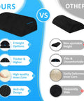 Comparison of StepLively foot rest under desk with two adjustable heights against other brands highlighting features and benefits