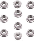 M8 X 1.25mm Serrated Flange Hex Lock Nut Set 25 Pieces 304 Stainless Steel Bright Finish
